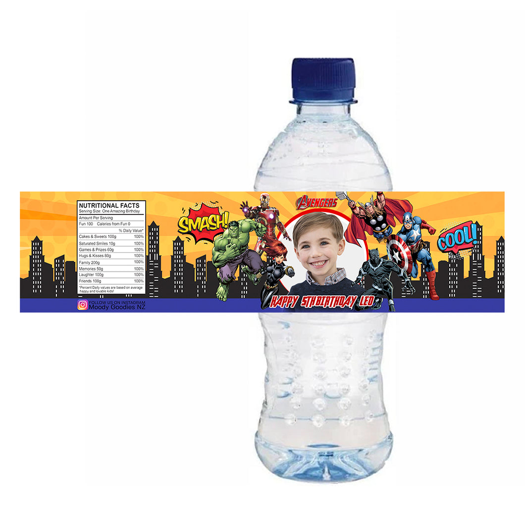 Avengers Personalized Bottle Label