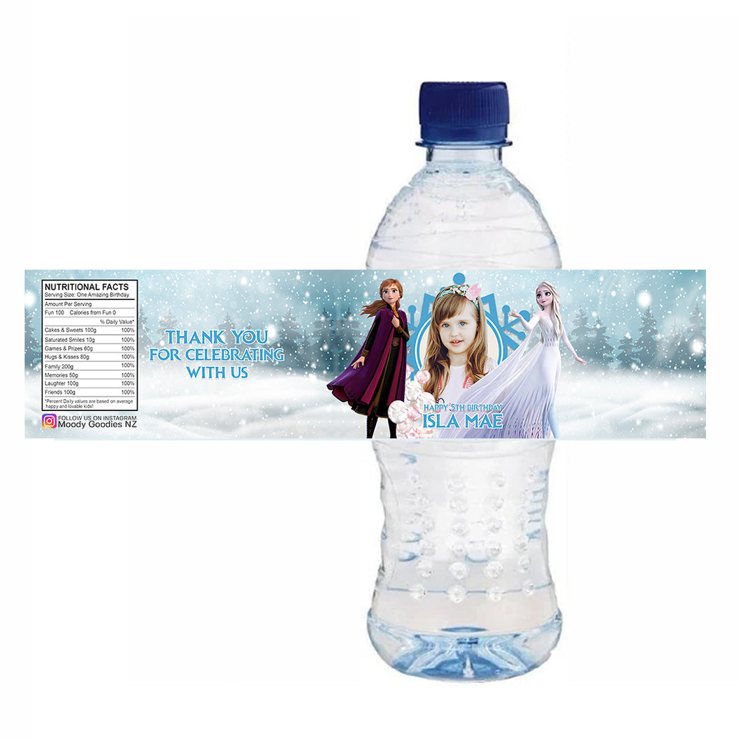 Frozen Personalized Water Bottle Label