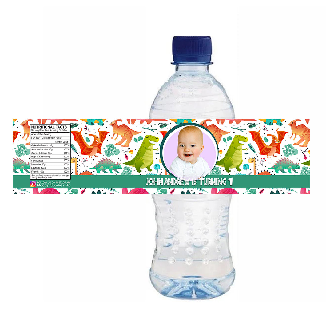 Personalised Water Bottle Label  - Dinosaur