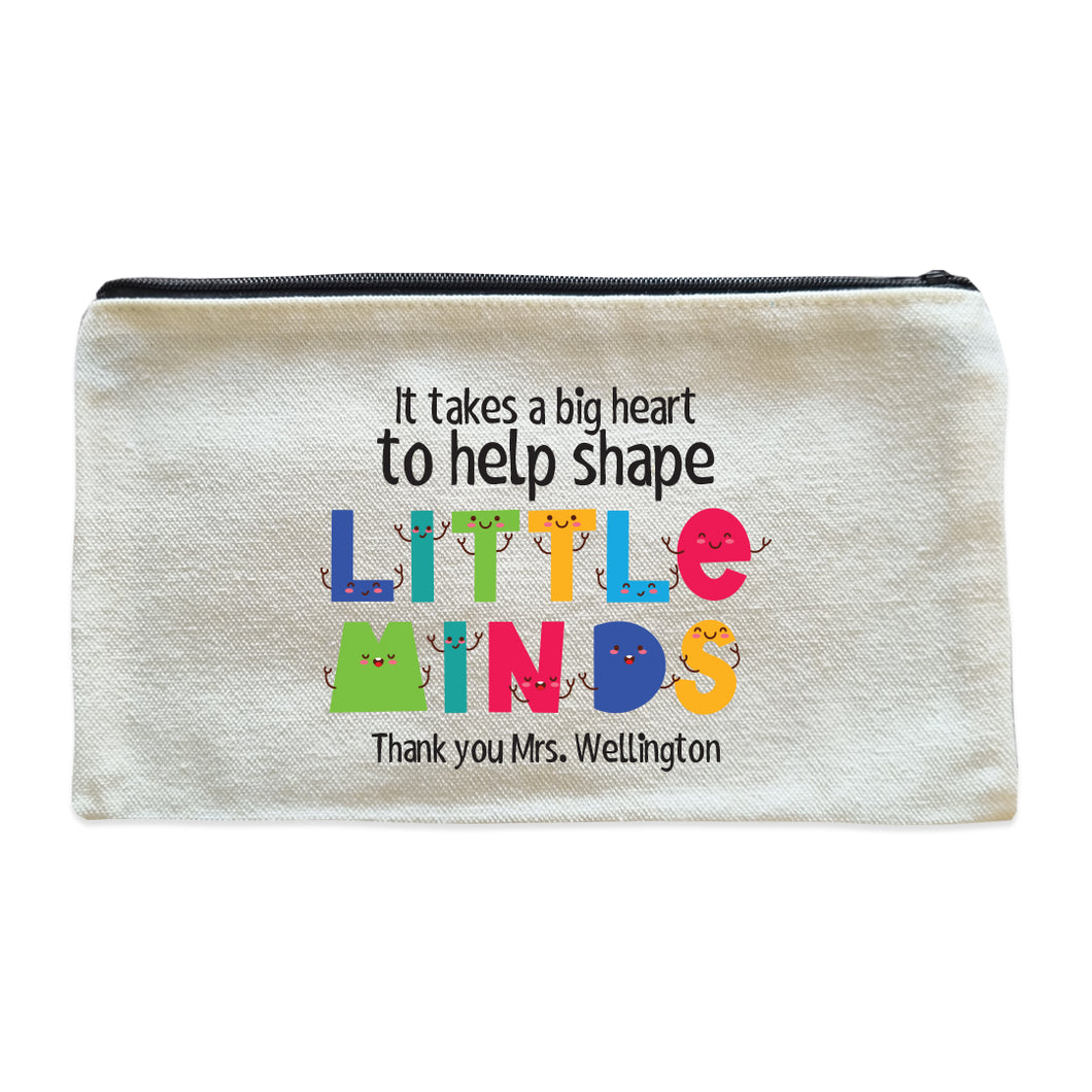 Personalised Teachers Pencil Case / Makeup Bag - Little Minds